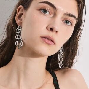 Anthropologie Circle Geometric Drop Earrings